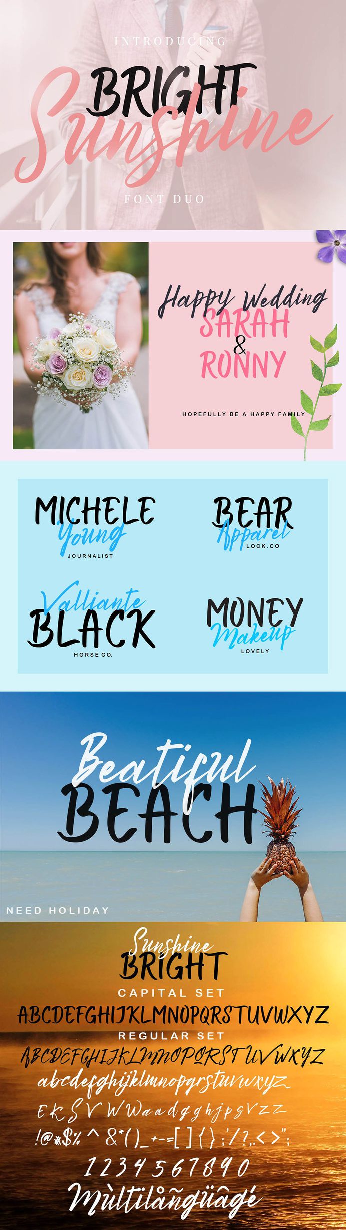 Bright Sunshine Font Duo