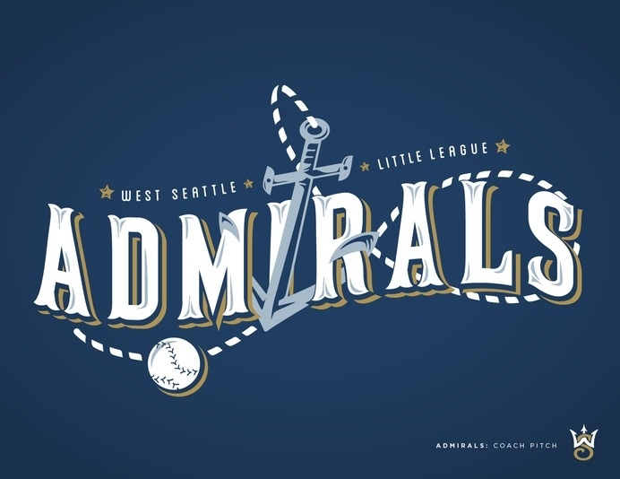 West Seattle Little League - danlustig.com #vector #seattle #admirals #sports #baseball #logo #typography