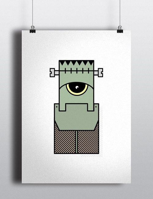 Frankenstein #characters #frankenstein #stroke #illustration #creatures #minimal #aliens #character #outline #robots