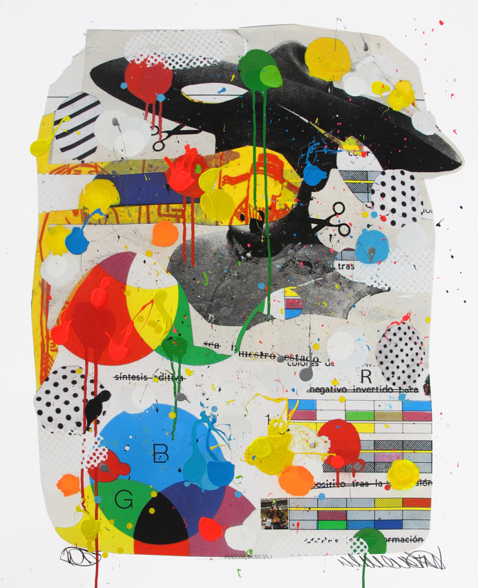 Tan Vargas Collage Mixed Media Primary Colors