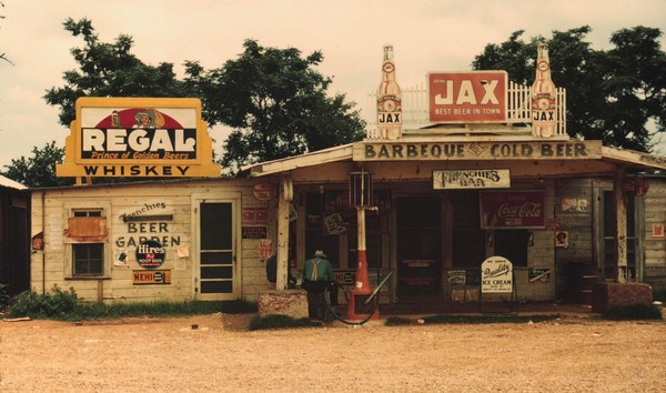 File:A cross roads store, bar, juke joint, and gas station in Melrose, Louisiana, 1944.jpg #bar