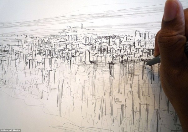 Stephen's drawings of Tokyo, Rome and Hong Kong have dumbfounded art lovers around the world #memory #wiltshire #autistic #york #stephen #skyline #new