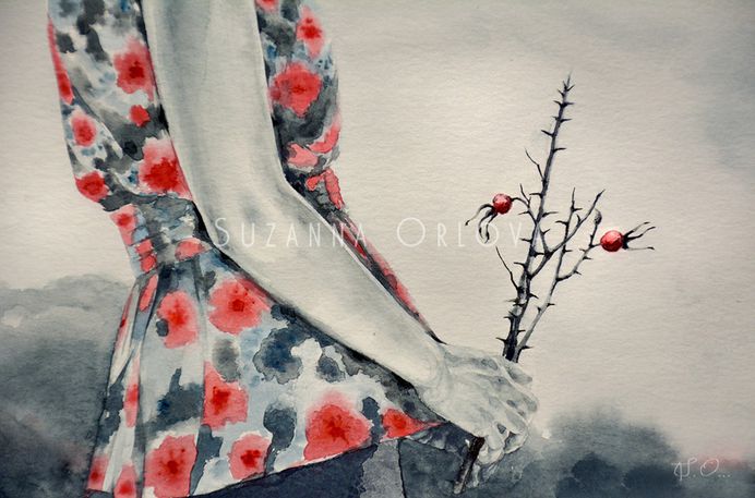 "Dog Rose", watercolor on Behance