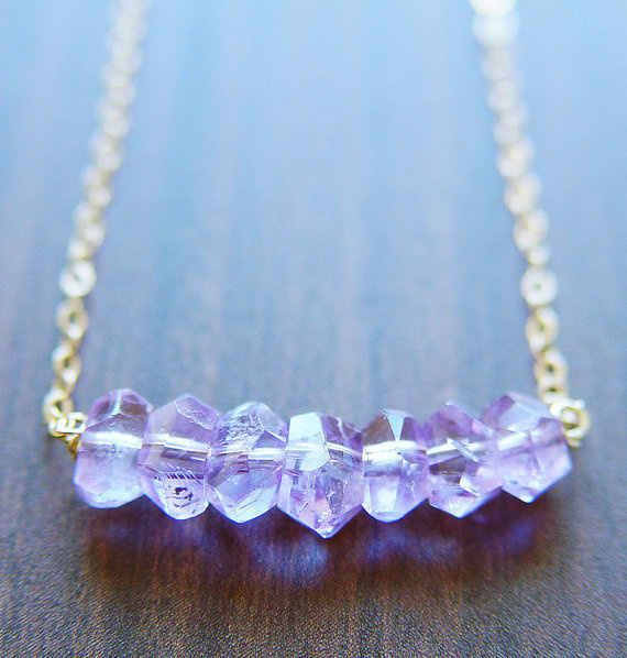 Amethyst Nugget Necklace - 14k Gold Fill #nugget #amethyst #necklace