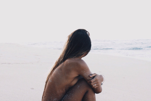 beach, woman