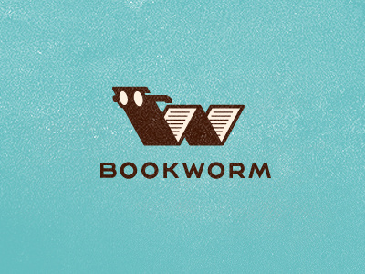 Bookworm #mark #logo #branding #bookworm