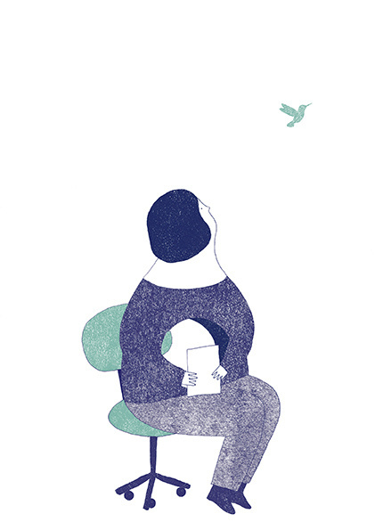 lidia lobato: encargo para la revista ENCRUCIJADAS #woman #dream #hole #bird #freedom #illustration #soul