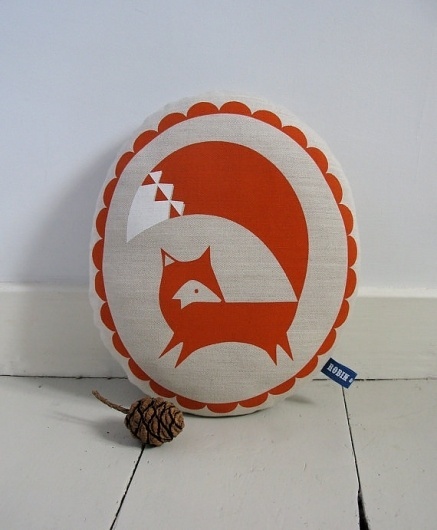 Hand Screen Printed Fox in Burnt Orange by robinandmould on Etsy #screen #print #fox
