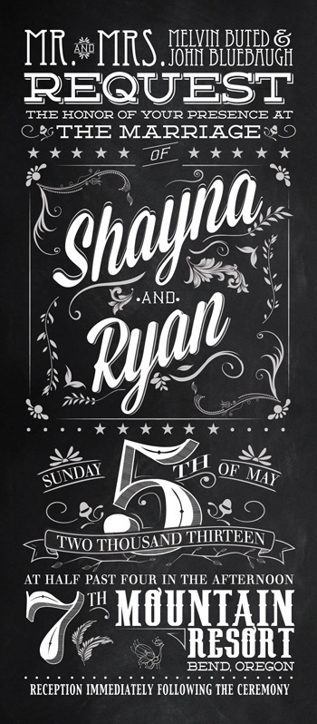 Wedding Invitations #invitations #chalkboard #vintage #invites #type #wedding #typography
