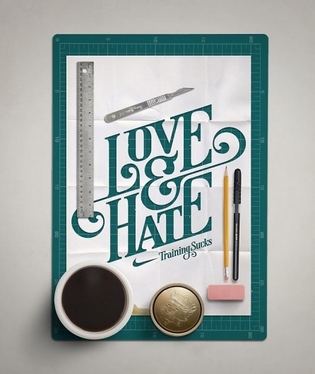 Love & Hate Typography #inspiration #hate #training #nike #love