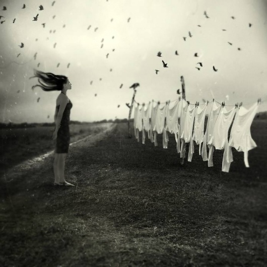 that day she contemplated, photography by Marta Orlowska #woman #bird
