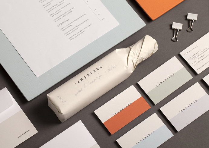 Logo, menu, print and packaging designed by La Tortillería for Spanish kitchen and bar Tamarindo #branding