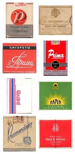 Amazing vintage cigarette pack designs from around the world #cigaratte #packaging #kranich #vintage #christian #typography