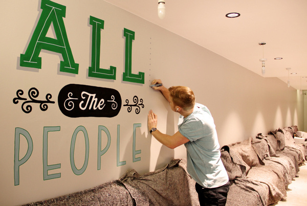 Holiday Inn mural #direction #illustration #art #typography