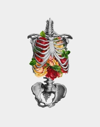 For The Love Of Creativity. #illustration #skeleton #flowers