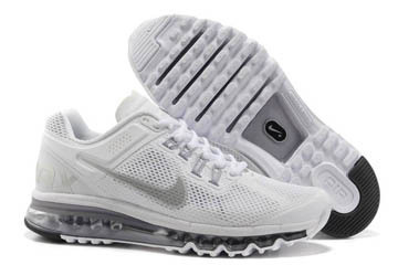 Nike Air Max 2013 White Reflective Silver Wolf Grey Mens Shoe #shoes