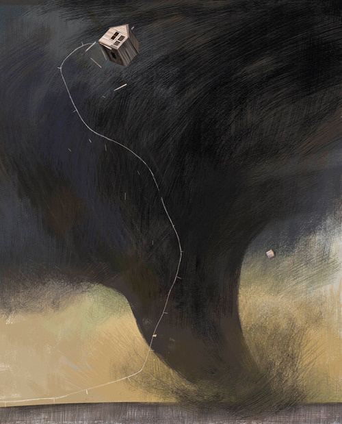 The Art Of Animation, Júlia Sardà#tornado #house #cloud #of #illustration #storm #oz #funnel #wizard