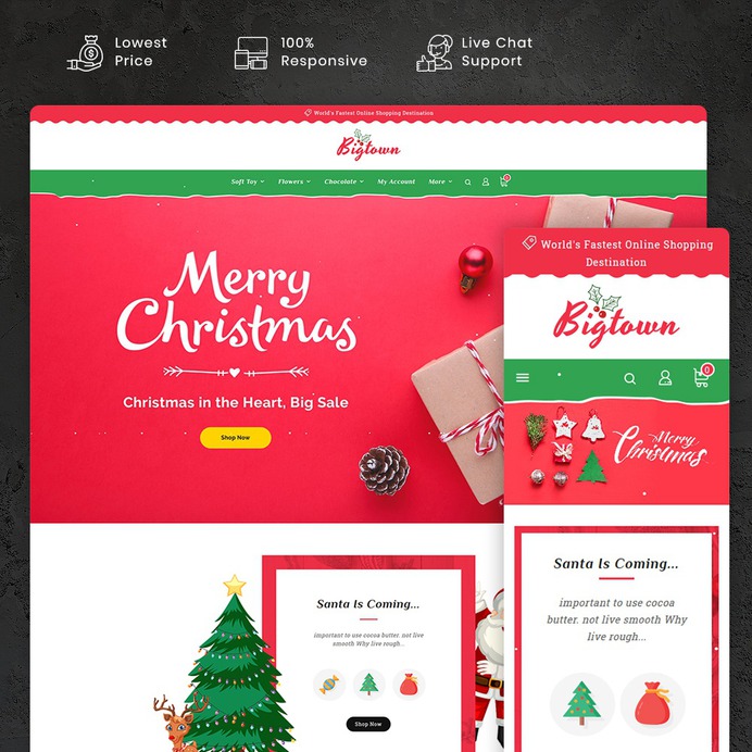 #Bigtown #Christmas - #MultiPurpose Store - #Prestashop #Responsive #Theme | #TemplateTrip #eCommerce #Website #Design #Template