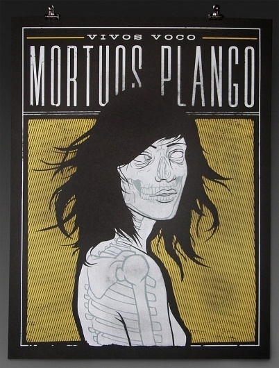 Vivos Voco Mortuos Plango « RONLEWHORN #skeleton #woman #girl #nude #print #design #screen #illustration #poster #death