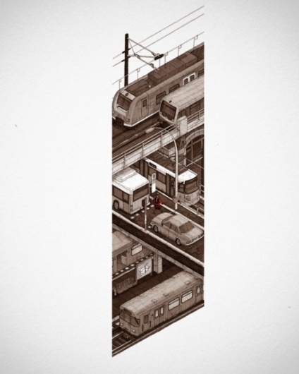 Evan Wakelin's drawings and stuff #train #bahn #in #threadless #illustration #berlin