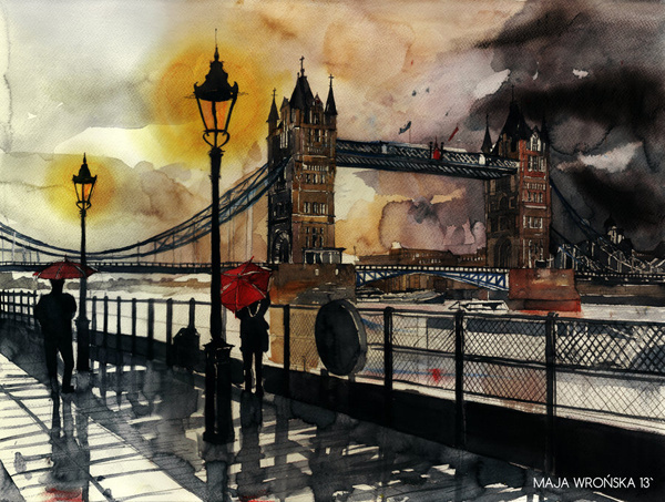 Tower bridge #watercolor #painting