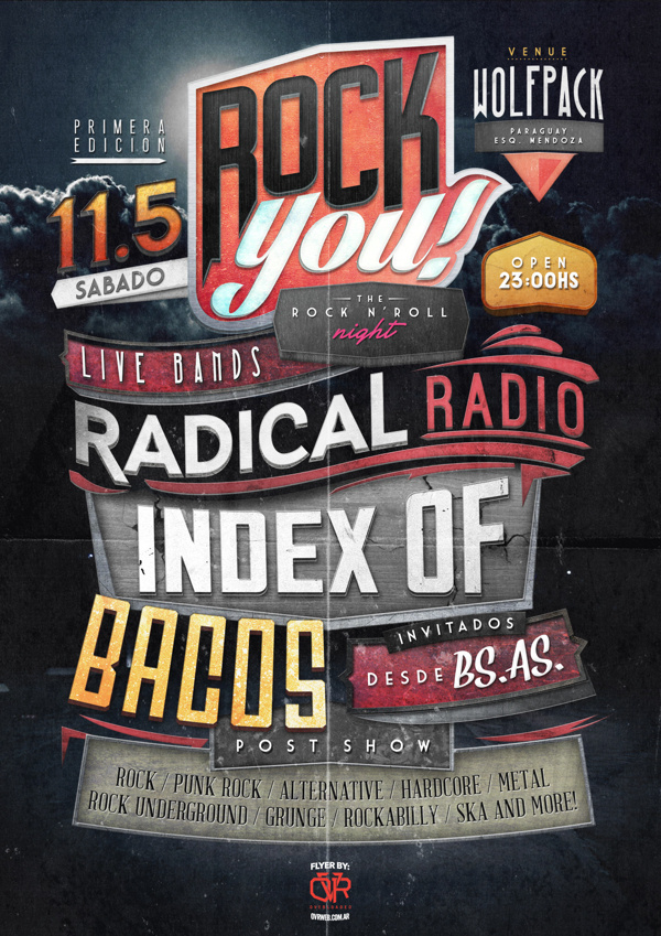 Rock you! #ovrdesign #lettering #flyer #retro #rockyou #vintage #poster