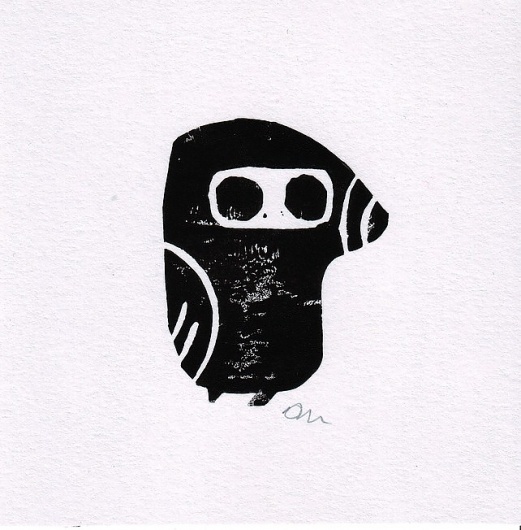 Mole Lino Print Card - Folksy #white #print #lino #black #mole #and