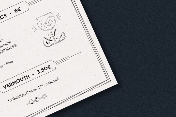 Branding y diseño menú Made by Gelpi Arlequín Cocktail Bar