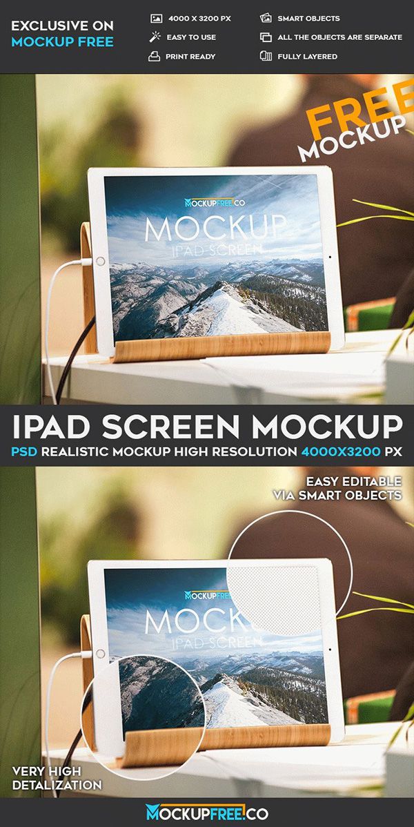 iPad Screen – Free PSD Mockup