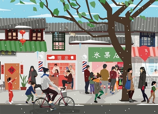 Chinese New year illustration by Jingyao Guo #apple #year #jingyao #asia #design #chinese #illustration #guo #art #drawing #new
