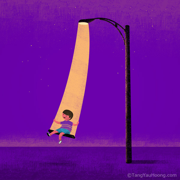 Swinging in the Light #illustration #tangyauhoong