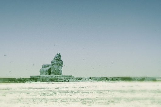 Frozen Solid | Flickr - Photo Sharing! #house #frozen #focus #selective #retro #lighthouse #cleveland #light