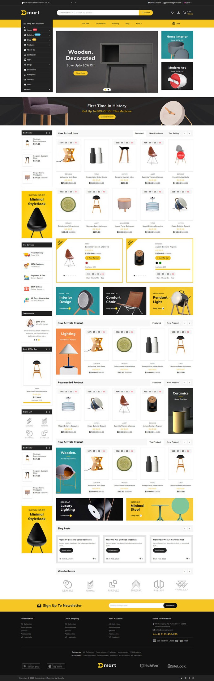 #Dmart - #Shopify #Multipurpose #Responsive #Theme | #TemplateTrip #eCommerce #Website #Design