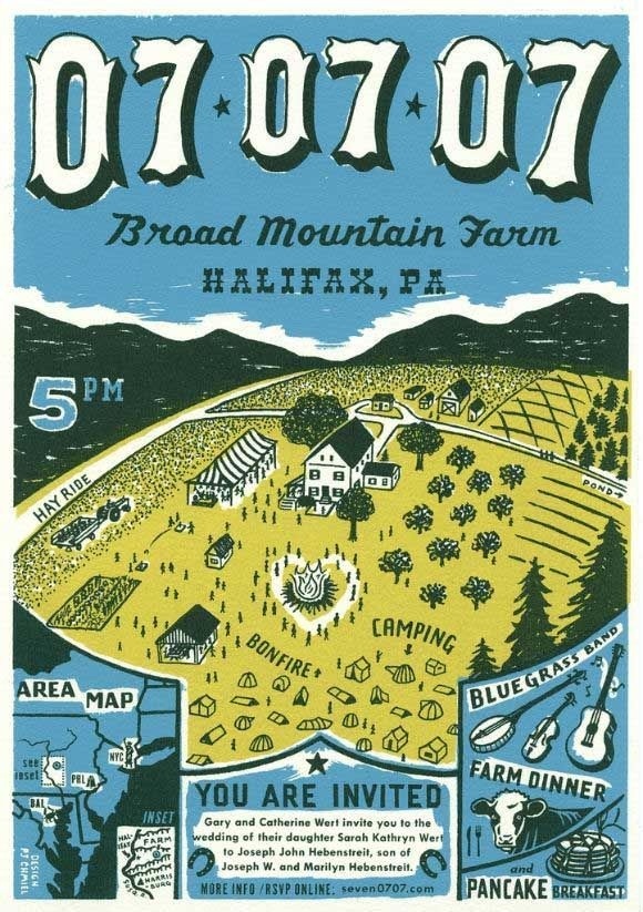 Wonderfully creative wedding invitation sent by a Pennsylvania farm family! #wedding