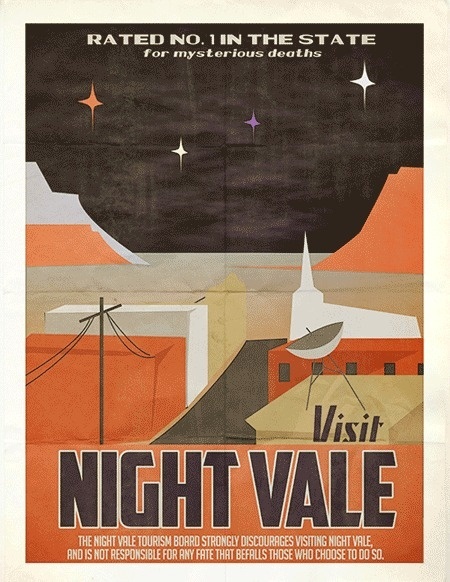 Welcome to Night Vale LIVE in Brooklyn October 10th (Second Show Added!) #flat #vector #orange #black #illustration #vintage