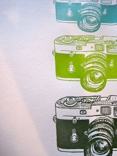 letterpress leica cameras by bittersugar on Etsy #illustration #cameras #letterpress #leica
