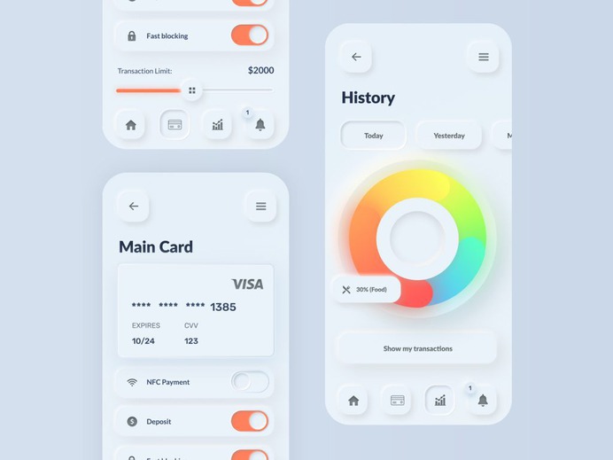 SKEUOMORPH BANKING APP BY MIKOŁAJ GAŁĘZIOWSKI