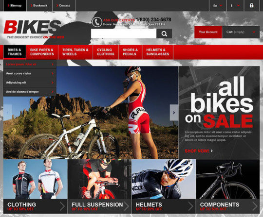Prestashop Bikes Store Theme