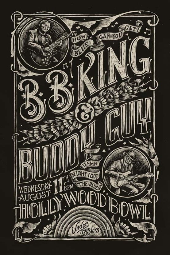 Blues Poster by Christopher Martin #type #etching #poster