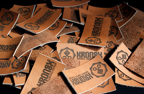 Kronex leather labels #engraved #labels #clothing #laser #leather #kronex
