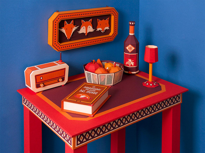 Zim & Zou Create A Fox's Den From Leather and Paper for Hermès #photography #paper
