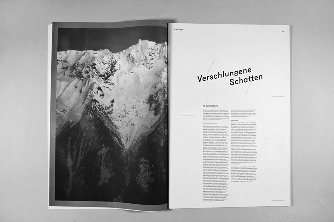ÜBERSCHATTEN — DIPLOMARBEIT - Sebastian Schichel #white #fugue #black #spread #and #editorial #magazine #typography