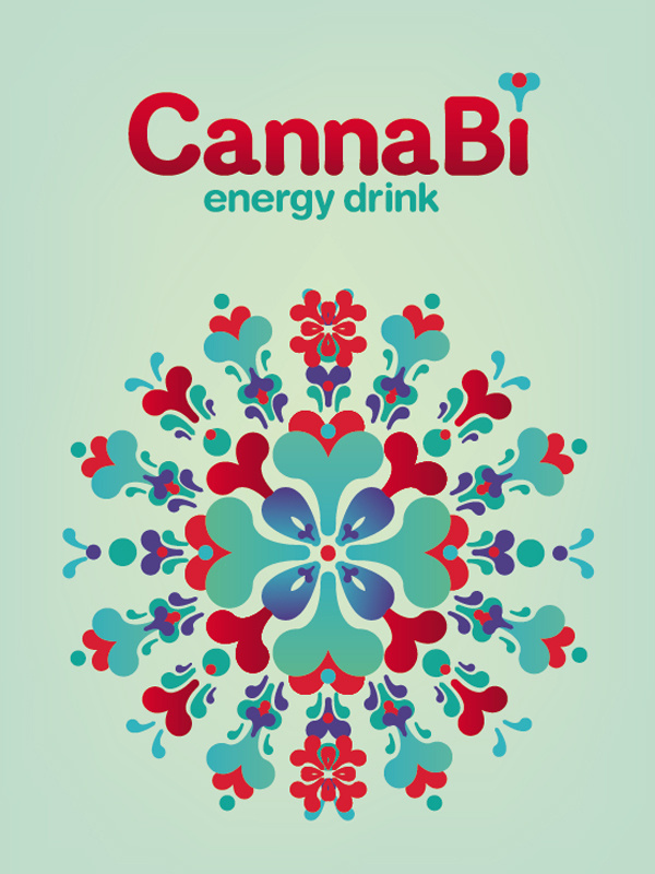 Canna Bì Energy Drink on Behance #pattern #packaging #drink #graphic #colours #poster #energy