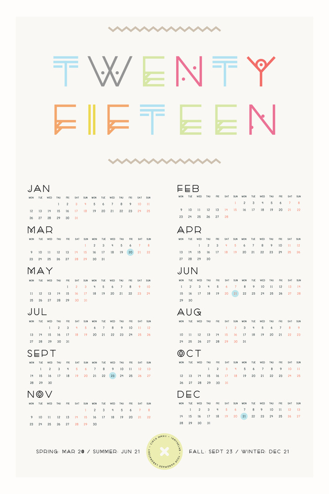 2015 calendar #2 by iamthelab.com