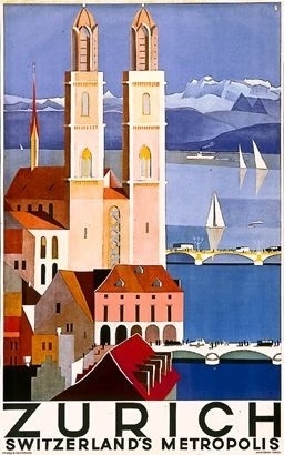 zurich switzerland metropolis - Google Images #tourism #zurich #vintage #poster #type