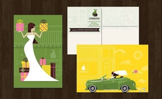 The Paisley Pear | Duct Tape and Glitter #presents #design #fruit #spears #bride #illustration #mid #century #modernism #car