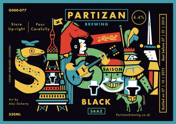 Etiquetas ilustradas para la cerveza artesanal Partizan Brewing #illustration #label #beer