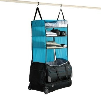 Keep organized and travel easier with this portable shelving system. #shelving #design #travel #product #system #industrial #luggage #outdoor