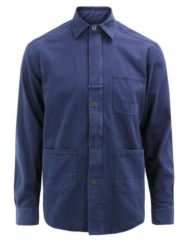 Sale Han Kjobenhavn Zip Utility Blue Jacket at Coggles #shirt #fashion