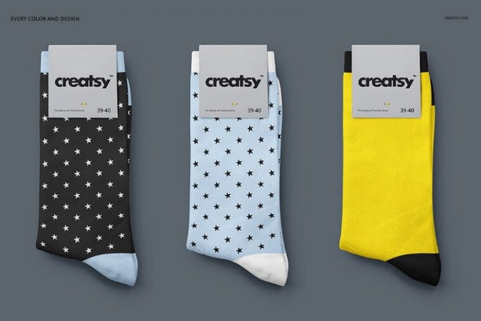 Realistic Socks Mockup PSD Set